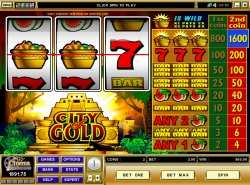 City of Gold slot - single line 2 coin slot