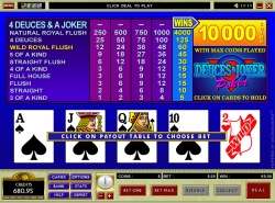 Deuces and Joker - video poker