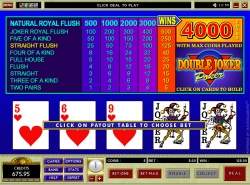 Double Joker Poker - 54 card video poker