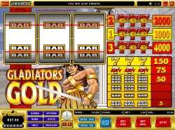 Gladiators Gold slot - 3 reel 3 line slot