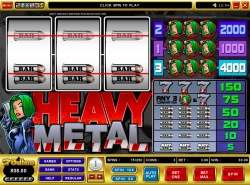 Heavy Metal slot - 3 reel 3 line slot