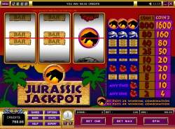 Jurassic Jackpot slot - single line three reel slot