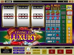 Living in Luxury slot - single line three reel slot