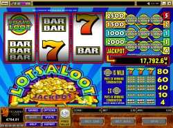 LotsaLoot slot - 3 reel 5 line progressive slot