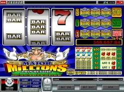 Major Millions progressive slot - 3 reel 3 line slot