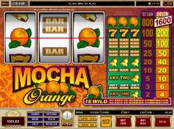 Mocha Orange slot - single line three reel slot