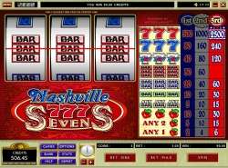 Nashville Sevens slot - 3 reel single pay line three coin slot