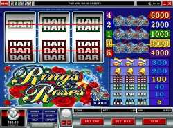 Rings and Roses slot - 3 reel 5 line slot