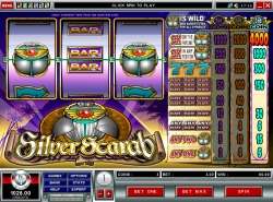 Silver Scarab slot - three reel one pay line slot