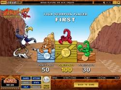 Sizzling Scorpions slot - bonus feature Scorpion desert race game