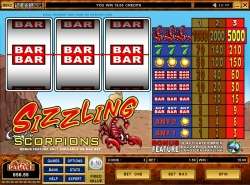 Sizzling Scorpions slot - single payline slot