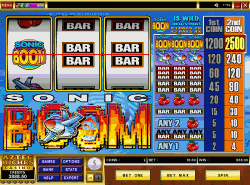 Sonic Boom slot game screen of the slot machine
