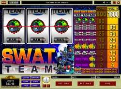 S.W.A.T. Team slot - 3 reel one payline 2 coin slot